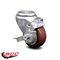 Service Caster 3.5 Inch Maroon Polyurethane Wheel Swivel Bolt Hole Caster with Brake SCC SCC-BH20S3514-PPUB-MRN-TLB - alternate 2